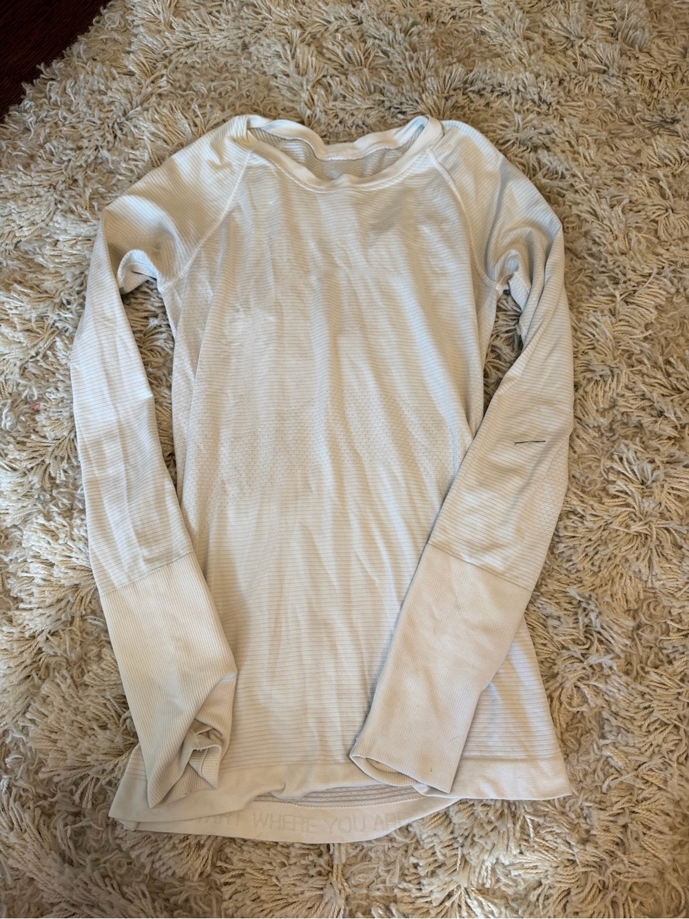 lululemon athletica Light Cream Ribbed Long Sleeve swiftly Top